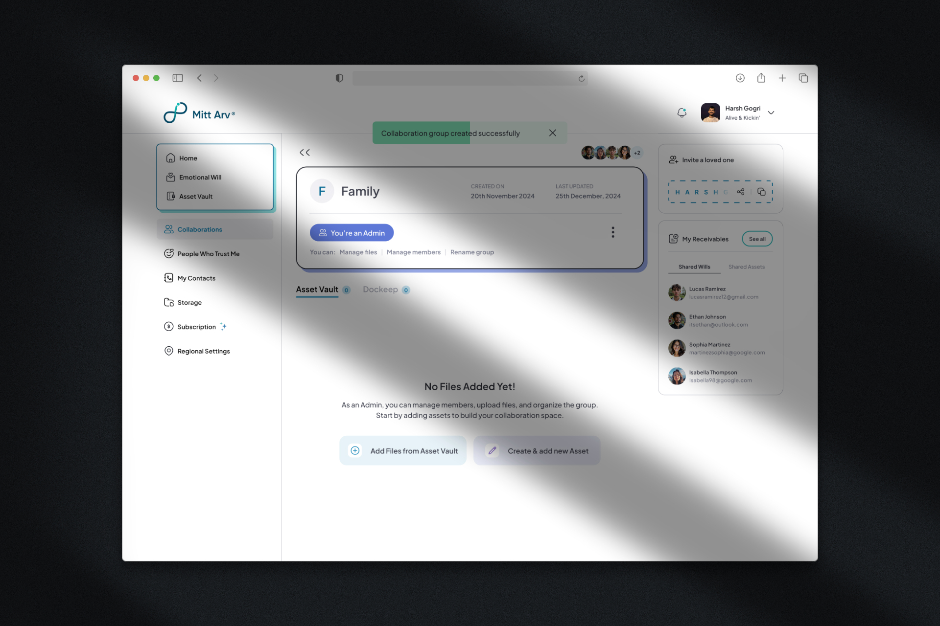 Group Created Confirmation